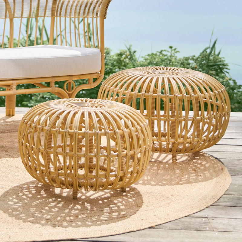 Rattan ottomans sales
