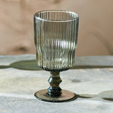 Fali ribbed wine glass - smoke