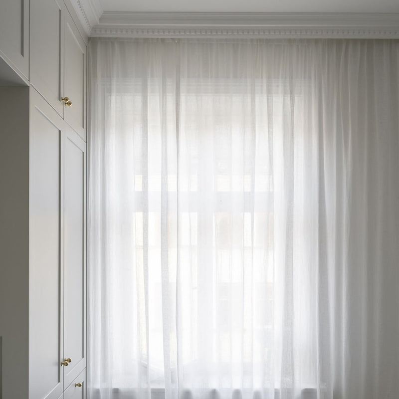 Sheer linen curtain - pure white