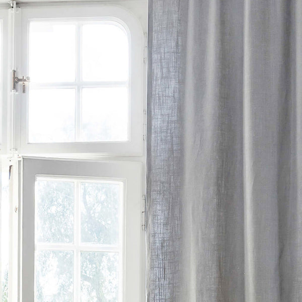 Linen curtain fabric sample – Grey