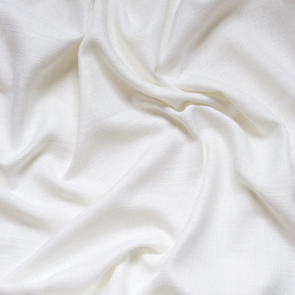 Linen curtain fabric sample – Pure white