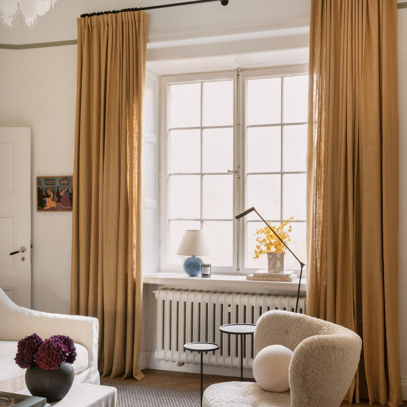 Linen curtain - mustard