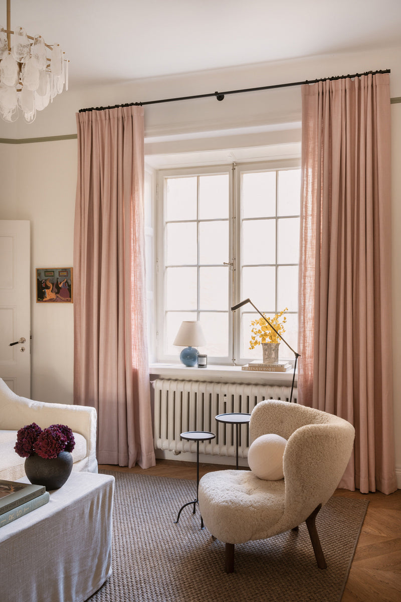 Linen curtain fabric sample – Pink