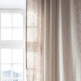Ready-made linen curtain, sand, 280cm wide, drop 216cm (pair)