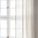 Linen curtain fabric sample – Pure white