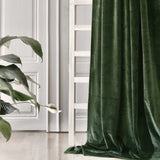 Ready-made velvet curtain, forest green, 140cm wide, drop 200cm (1 panel)