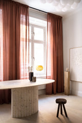 Sheer linen curtain - Terracotta