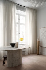 Sheer linen curtain - off-white