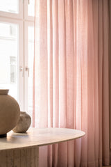 Sheer linen curtain - pink