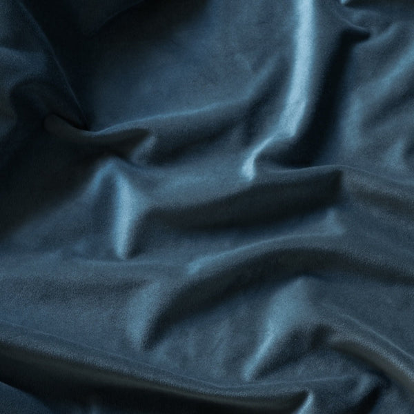 Velvet curtain fabric sample – petrol