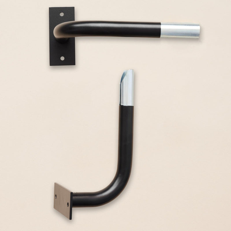 Wall brackets 'French style' for black metal curtain pole