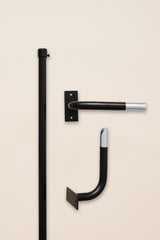 Wall brackets 'French style' for black metal curtain pole