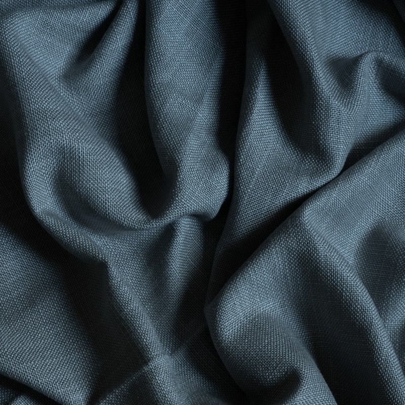Linen curtain fabric sample – petrol