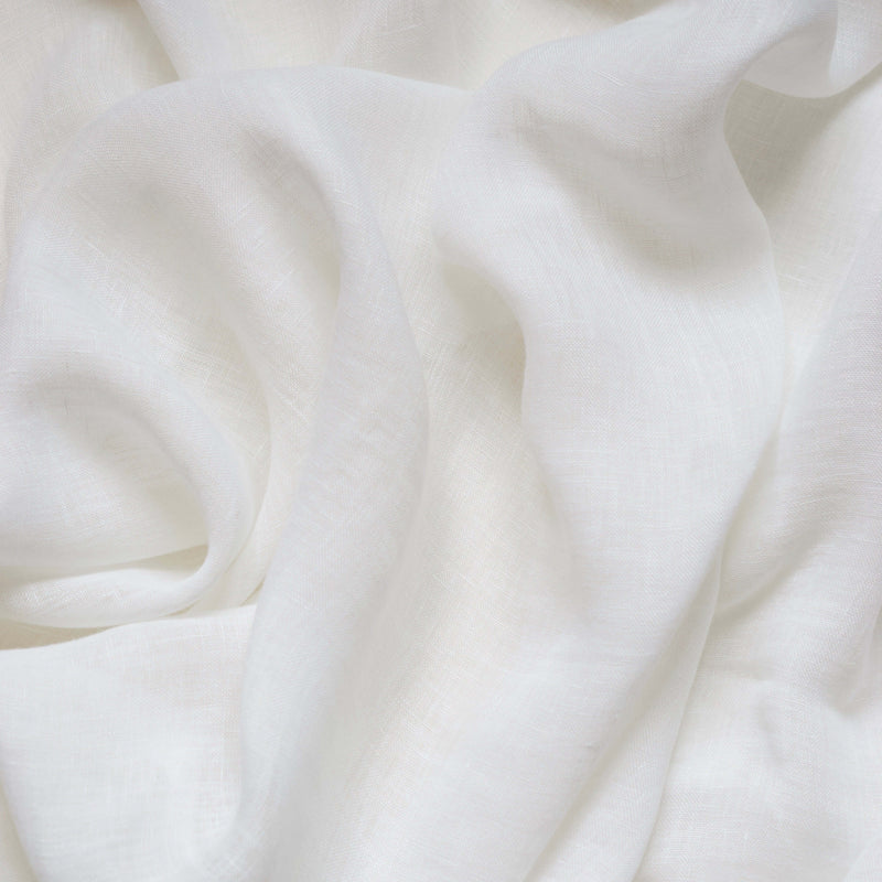 Curtain sheer linen fabric sample – White
