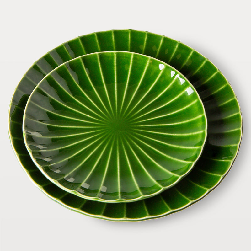 HKLiving emerald ceramics side plates, set of 2