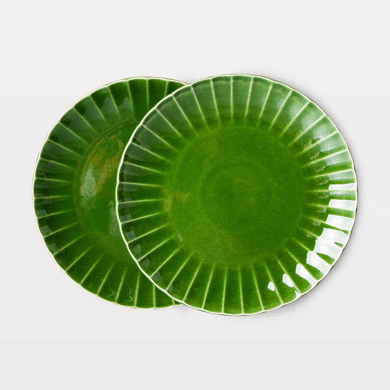 HKLiving emerald ceramics dinner plates, set of 2