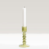 HKLiving emerald glass candle holder, olive green
