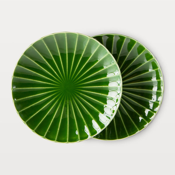 HKLiving emerald ceramics side plates, set of 2