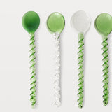 HKLiving emerald twisted glass spoons, set of 4
