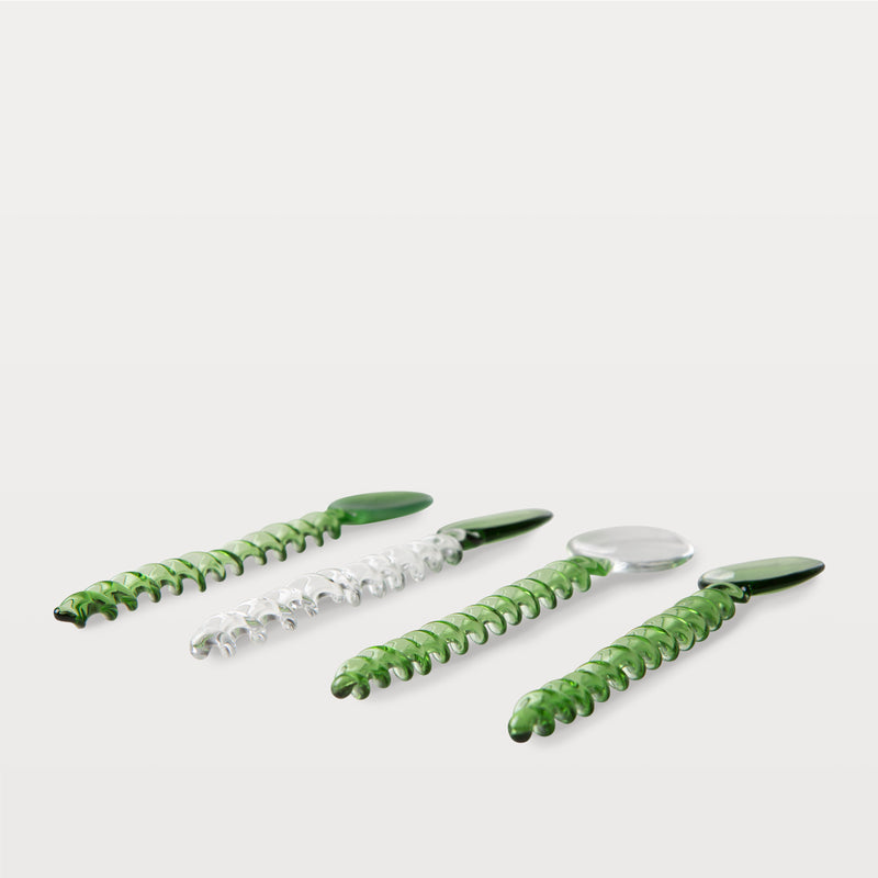 HKLiving emerald twisted glass spoons, set of 4