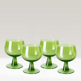 HKLiving The Emeralds wine glass, Lime green, set of 4