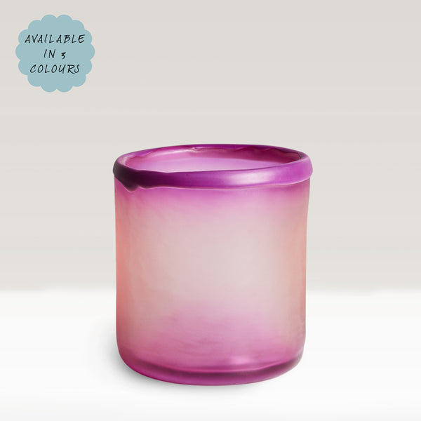 HKLiving purple glass tea light holder