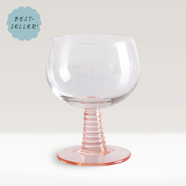 HKLiving swirl wine glass, nude