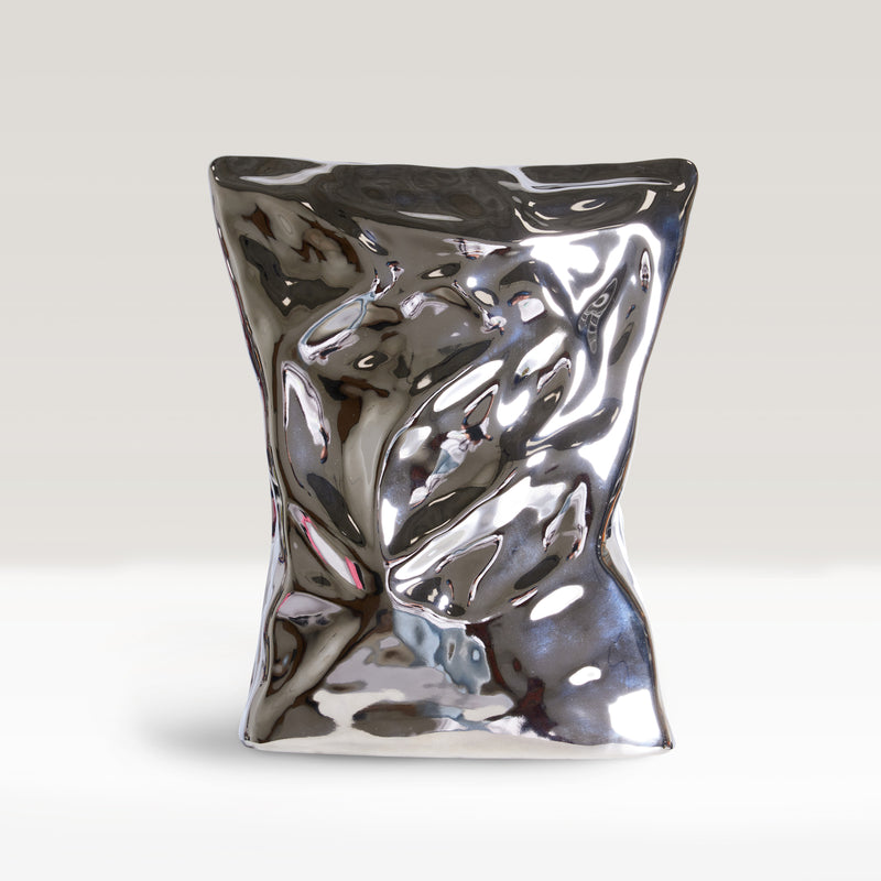 HKLiving chrome bag of crisps vase