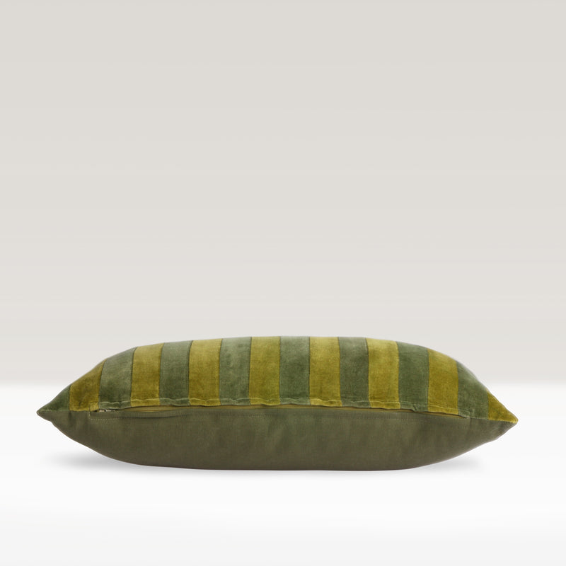 HKLiving striped velvet green cushion