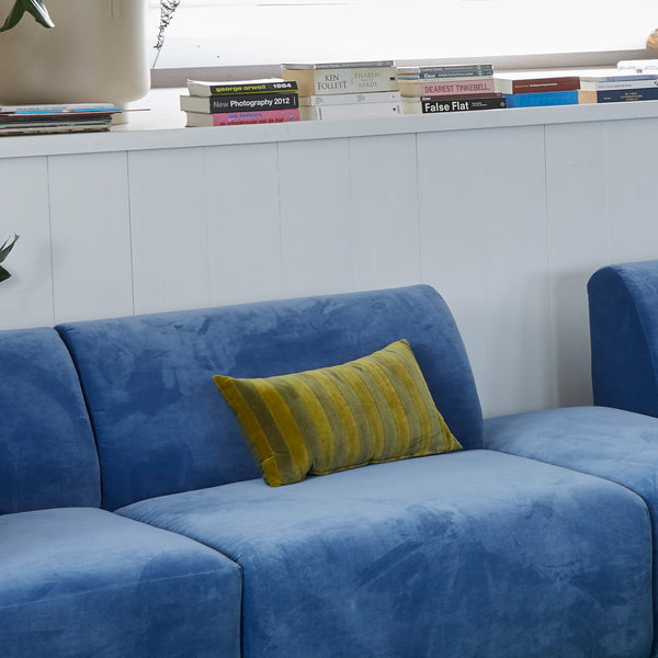 HKLiving striped velvet green cushion