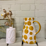 Begonia hand painted yellow glazed porcelain jug
