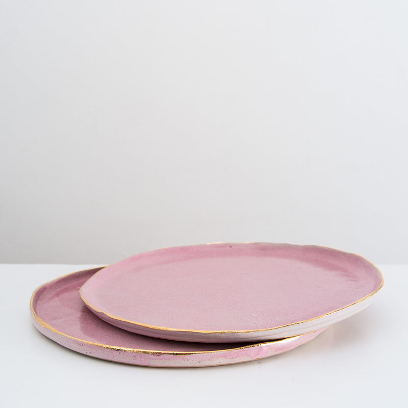 Handmade plate with 24 carat gold