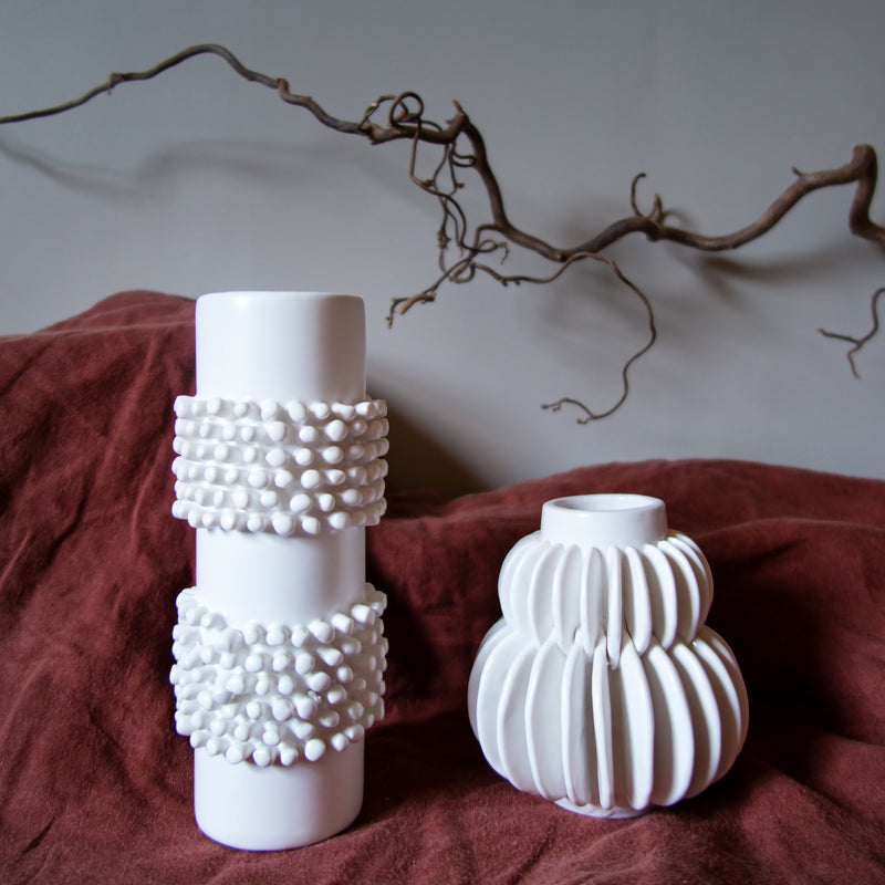 Barrit Handcrafted white glazed stoneware vase