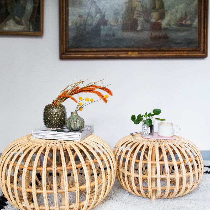 The Rattan ottoman designed by Franco Albini