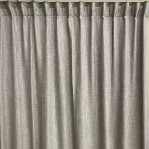Ready made grey linen curtain, 225cm length / 280cm wide (1 panel)