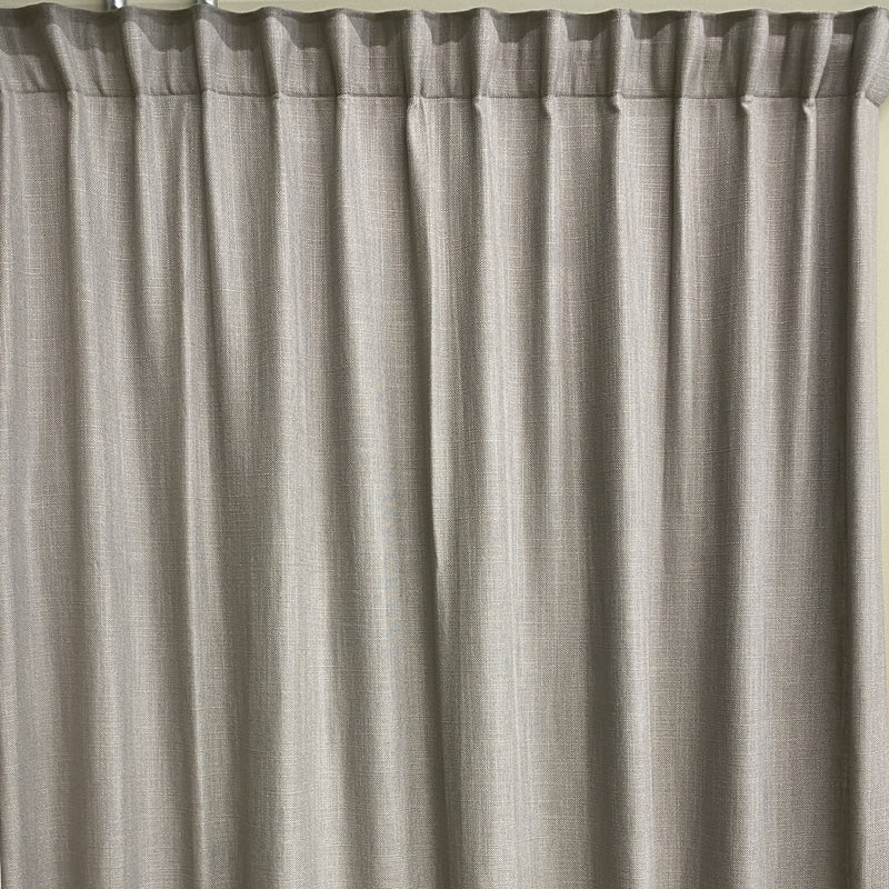 Ready made grey linen curtain, 225cm length / 280cm wide (1 panel)