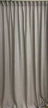 Ready made grey linen curtain, 225cm length / 280cm wide (1 panel)