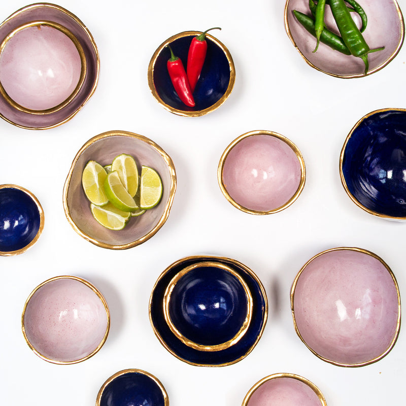 Handmade bowl with 24 carat gold - Att Pynta
