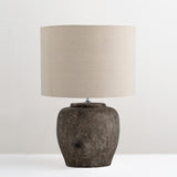 Isabelle stoneware table lamp with linen lampshade (last 1)