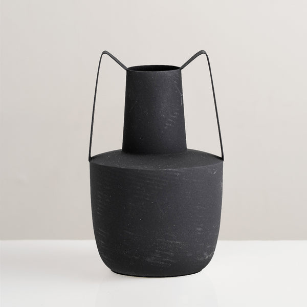 Itamar black metal vase