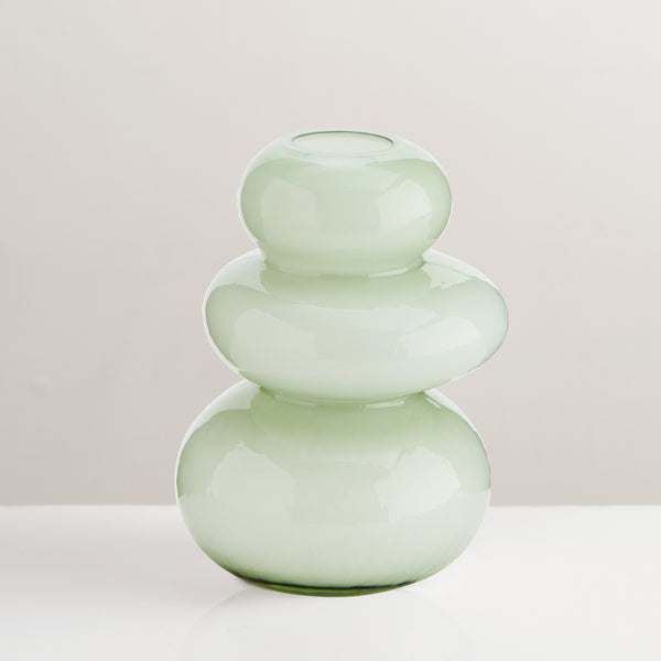 Pebble green glass vase