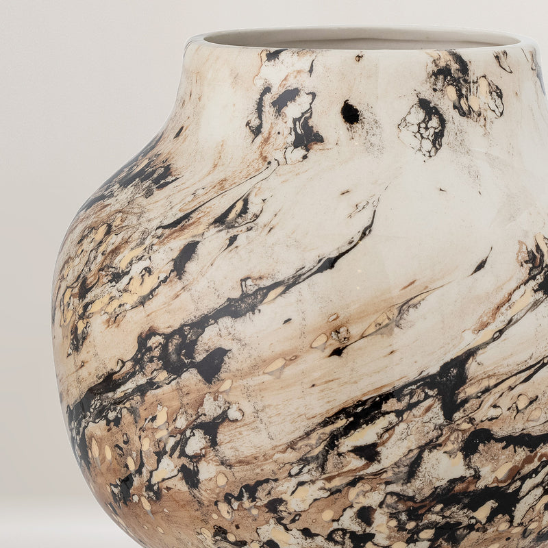 Janka large marble glazed stoneware vase