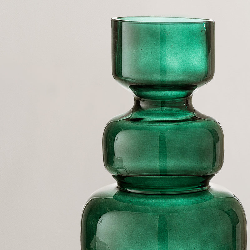 Johnson green glass vase