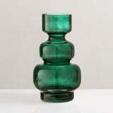 Johnson green glass vase