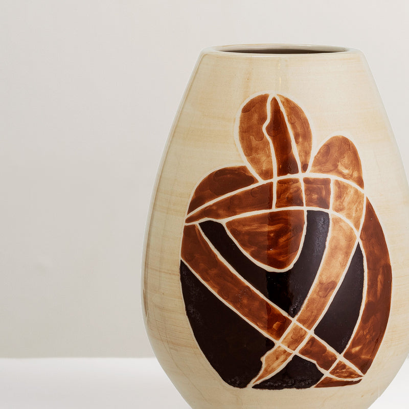 Jona Hand painted glazed stoneware vase