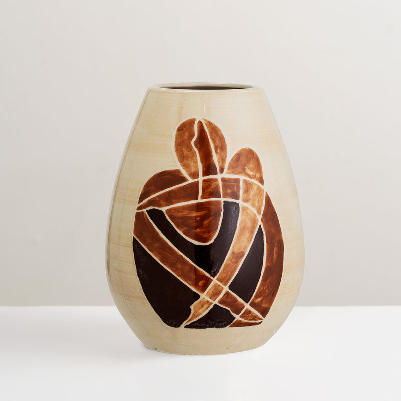 Jona Hand painted glazed stoneware vase