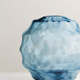 Kaj large blue glass round vase