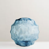 Kaj large blue glass round vase