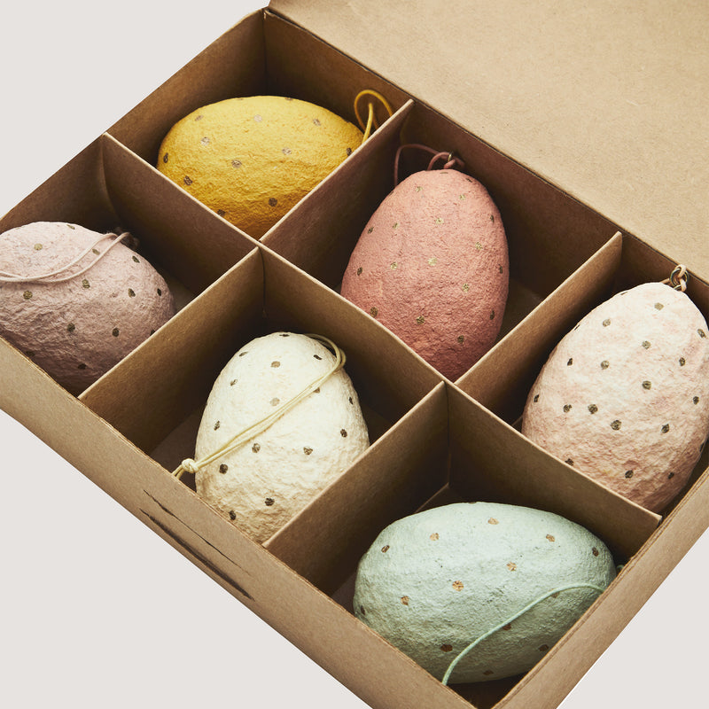 Karolina hand-painted decorative paper eggs - set of 6