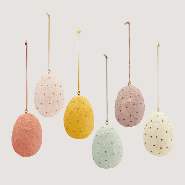 Karolina hand-painted decorative paper eggs - set of 6